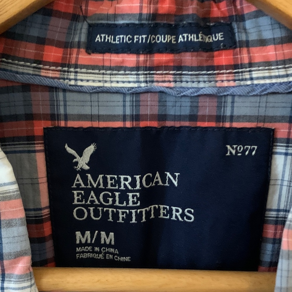 Men's Red and Blue Plaid Shirt - Picture 2 of 8